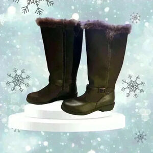 Boston Accents Martha Waterproof Therma Lite Brown Faux Tall Boots   Women’s 9